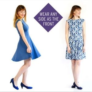 Betabrand Reversible Round Trip Blue 4 in 1 Travel Dress S Small (Beta Brand)